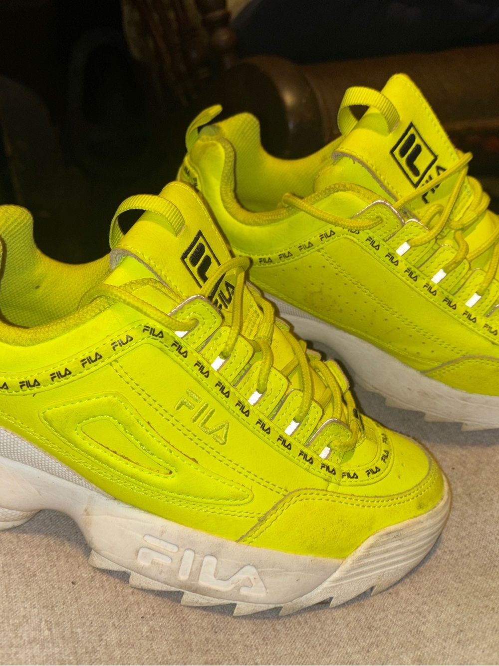 Fila Neon Yellow Chunky Sneakers